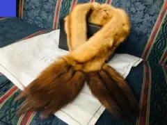 FOXEY セーブルのファーマフラー 茶系