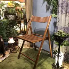 希少　チークカラー　美品　無印良品　板座　折り畳み椅子
