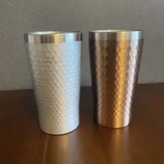 ステンレス製ダイヤモンドカットタンブラー2個セット