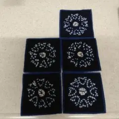 花模様の布製コースター5枚セット