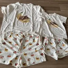 くま フルーツ バナナ ジェラピケ 上下セット　親子セット