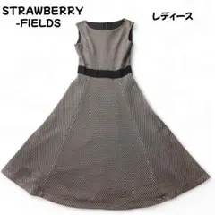 ストロベリーフィールズ ノースリーブ メッシュフレアワンピース M相当 極美品