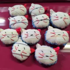 猫の顔ブローチ 10個セット