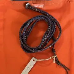 未使用チャン•ルーレザー＆ビーズラップブレスレット