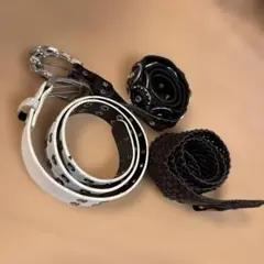 レディースベルト3点セット スタッズ 白 黒