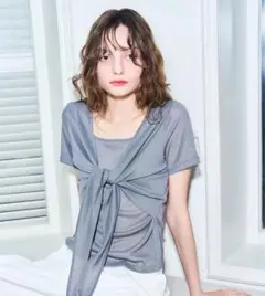 general idea Layered Wrap Half T-shirt