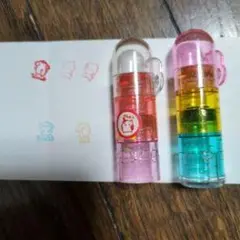 カラフルキャラクタースタンプ2個セット