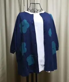 Emago イマゴ 花プリントカーディガン