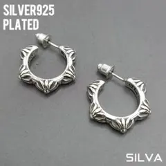【両耳用】シルバークロス フープピアス メンズ レディース [P17x2]