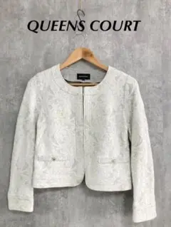 QUEENS COURT ノーカラージャケット ツイードジャケット サイズ1