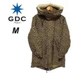 GDC モッズコート ファーコートレオパード 豹柄 M フーデットコート メンズ