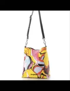 デシグアル Desigual 抽象的 マキシバケットバッグ(イエロー)