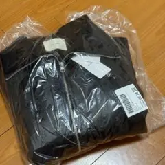 ブラック本革ジップアップジャケット F 男女兼用