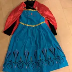 アナのドレス風コスプレ衣装 赤いケープ付き