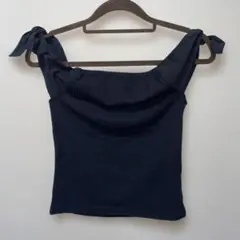 最安値❣️美品　スパイラルガール　ブラック　リブ編み タンクトップ　ノースリーブ