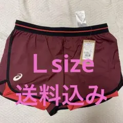 未使用　ASICS テニスショーツ バーガンディ Lサイズ
