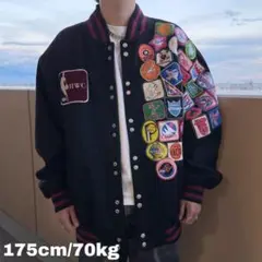 ジェフハミルトン NBA 刺繍ワッペンスタジャン4XL ブラック黒 アウター