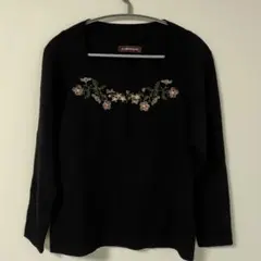 【美品】A LAVEUGLETTE 長袖トップス　毛100% ブラック
