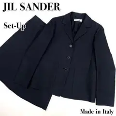 美品『JIL SANDER』コットンシルク生地 セットアップ 濃紺 通年
