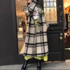 Mila Owen ミラオーウェン ビッグチェスターコート チェック