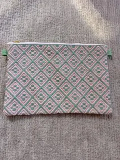 シンプルサコッシュ/ショルダーバッグ/ハンドポーチ　こぎん刺し/刺し子/刺繍