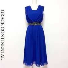 GRACE CONTINENTAL ノースリーブ シルク ロングワンピース