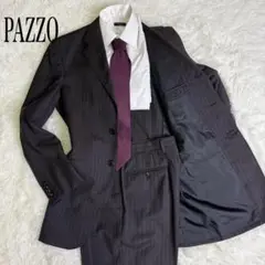 美品　PAZZO 青山　REDA 黒ストライプ　スーツ 段返り　2XL