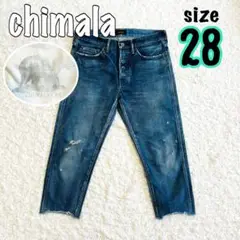 【チマラchimala】28 日本製 ダメージ加工デニムパンツ ライトブルー