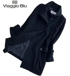 Viaggio Blu ロングコート アンゴラ 黒 スタンドカラー 日本製 2