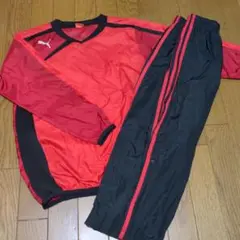 PUMA adidas ピステ上下セット 赤黒 130 140　サッカー
