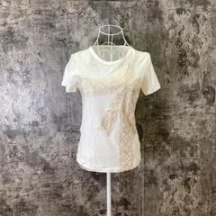 ✨ジェーンマープルドンルサロン✨半袖Tシャツ♡リボンデザインプリント♡白(M)