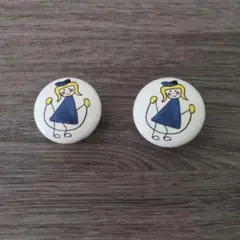 キャビネット用ノブ／陶器、2個セット
