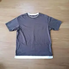 ■ カーキ色 プレミアムコットン Tシャツ Lサイズ