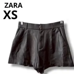 ZARA ブラック ショート　パンツ XSサイズ　ザラ　ソフトレザー　黒　EUR