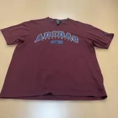 138 adidas バーガンディ Tシャツ M