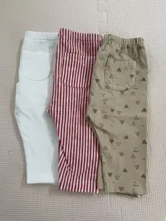UNIQLO 90cm レギンス赤ストライプのみ