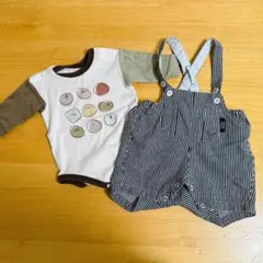 ブリーズ　70 長袖　boys オーバーオール ロンパース サロペット