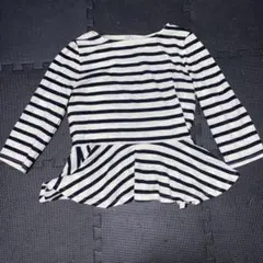 ‼️美品‼️FOREVER２１　Ｔシャツ７部袖ストライプ　白黒