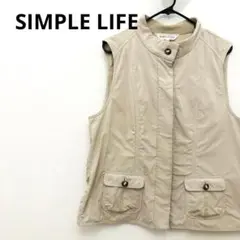SIMPLE LIFE シンプルライフ　ベージュ ノースリーブベスト　Mサイズ