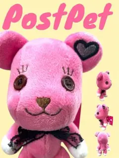 PostPet ポストペット　Black×Pink レースリボン