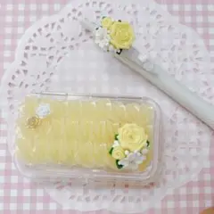ホイップデコ　バラのブーケ　印鑑ケース、ボールペンセット