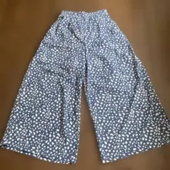 青と白のヒョウ柄 ガウチョパンツ
