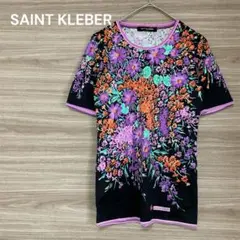 SAINT KLEBER 【S】ブラック　フラワープリント 半袖Tシャツ 個性的