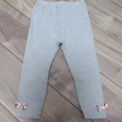 【新品未使用品】リボン付きグレー90cmレギンス