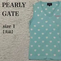 美品 PEARLY GATES パーリーゲイツ ハート柄 ニットベスト 1 上品