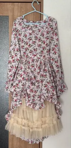 しまさく 星名桜子 しまむら 花柄 ロング ワンピース ピンク Lサイズ