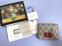 最終値下げ‼️GUCCI チェリー付き GGスプリーム キャンバス カードケース