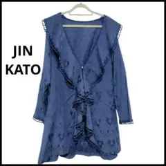 JIN KATOジンカトー　はっ水 国産タフタ生地 フリルカラーコート　L-LL 2025年最新】zin kato コートの人気アイテム - メルカリ