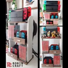 ★Nintendo Switch一式２台分がオシャレに収納出来るラック★スイッチ