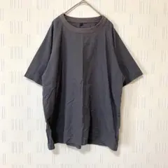 ムジルシリョウヒン MUJI 半袖Tシャツ　コットンT チャコールグレー　良品